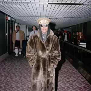 Grace Jones at London Airport. 25th March 1990