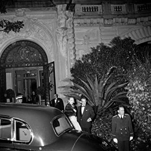 Grace Kelly and Prince Rainier of Monaco at Monte Carlo Casino to celebrate their