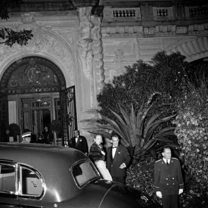 Grace Kelly and Prince Rainier of Monaco at Monte Carlo Casino to celebrate their