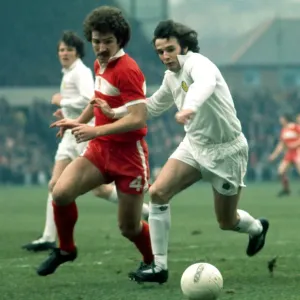 Graeme Souness of Liverpool seen here in action against Frank Gray of Leeds United Graeme Souness of Liverpool seen here in action against Frank Gray of Leeds United