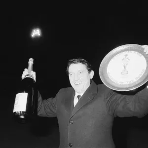 Graham Taylor, Aston Villa manager is presented with a jeroboam of champagne