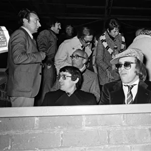 Graham Taylor and Elton John watching the football match, West Bromwich Albion v Watford