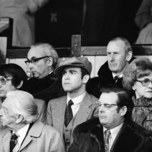 Graham Taylor and Elton John watching the Watford v Colchester football match