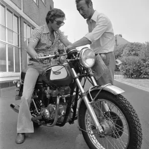 Print of Phil Read on a Norton Villiers Triumph Bonneville motorcycle