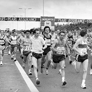 The Great North Run 24 July 1988 - Runners surge over the start line