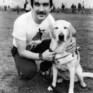 The Great North Run 27 June 1982 - Blind athlete Paul Hann is re-united with his dog Whig