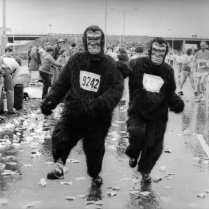 The Great North Run 27 June 1982 - A pair of gorillas monkey about