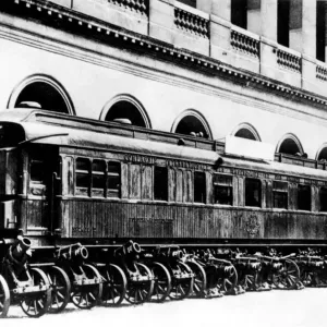 The Great War, ( First World War, WW1, World War One ). The railway coach where The Great War, ( First World War, WW1, World War One ). The railway coach where