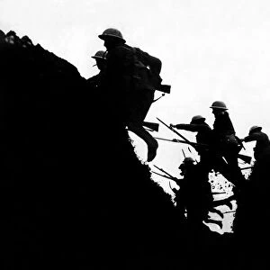 The Great War, ( First World War, WW1, World War One ). British soldiers go