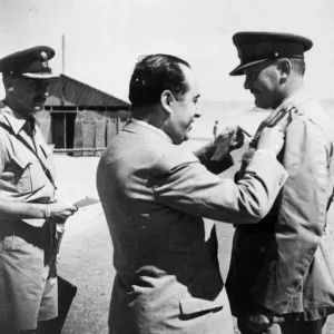 The Greek minister of war M. Dimitrakakis decorating Major General B. C The Greek minister of war M. Dimitrakakis decorating Major General B. C
