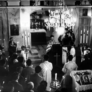 The Greek Orthodox Church, Butetown, Cardiff - members of the congregation burn tapes The Greek Orthodox Church, Butetown, Cardiff - members of the congregation burn tapes