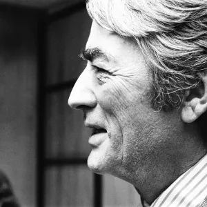 Gregory Peck seen here at a reception held in Windsor before starting filming on his next
