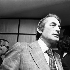 Gregory Peck seen here at a reception held in Windsor before starting filming on his next