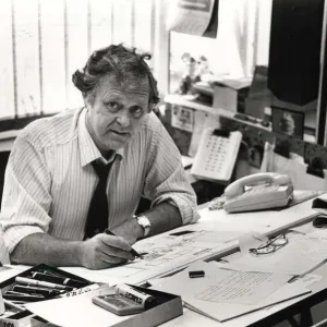 Gren Jones, cartoonist South Wales Echo Copyright Media Wales. 19th May 1987