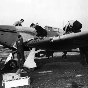 Ground Maintenance Print of a Hawker Hurricane circa 1941
