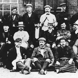 A group of Scotland Yard detectives in various disguises seen here before setting out A group of Scotland Yard detectives in various disguises seen here before setting out