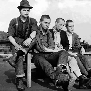 A group of skinheads on 27th april 1970, from left to right, John Harmeston