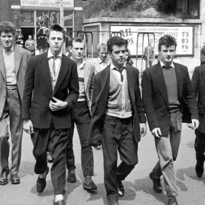 Tooting Corner Teddy Boys Print, 12th June 1956 Tooting Corner Teddy Boys Print, 12th June 1956