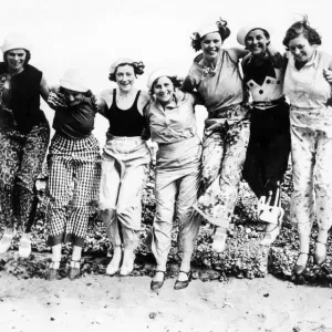 Vintage Beachwear at English League Match Print, Circa 1930