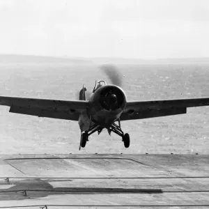 A Grumman Wildcat Print of HMS Victorious Landing A Grumman Wildcat Print of HMS Victorious Landing