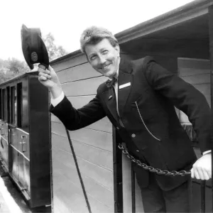 Guard Richard Graham at South Tynedale Railway on 26th May 1984