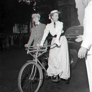Edwardian Couple on a Tandem Bicycle Print