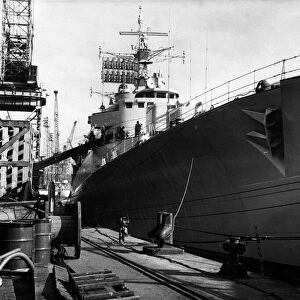 The guided missile destroyer HMS Norfolk, built at the Wallsend yard of Swan Hunter