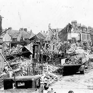 Guildford Place in Newcastle seen here following a overnight air raid in 1941