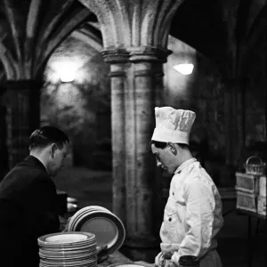 The Guildhall Kitchen, Gresham Street, London, EC2. Food is prepared for a big event in The Guildhall Kitchen, Gresham Street, London, EC2. Food is prepared for a big event in