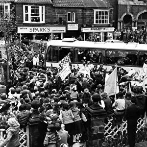 Guisborough Town F. C. return from Wembley. 27th April 1980