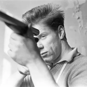 Gunsmith Inspecting Shotgun Barrels Print (01192)