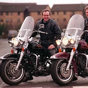 Two guys on Harley Davidson bikes February 1998