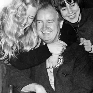 Gwynfor Evans with Daughters, 15th July 1966 Print