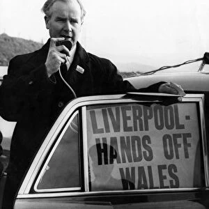 Gwynfor Evans at Tryweryn, opening of the reservoir. Gwynfor Evans tried but failed to