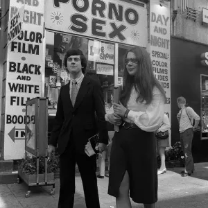 Gyles Brandreth and Susan Pegden in copenhagen Aug 1971 looking at porn shops Gyles Brandreth and Susan Pegden in copenhagen Aug 1971 looking at porn shops