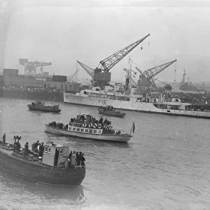 H. M. S. Amethyst arrives at Portsmouth following "Yangtese Incident"