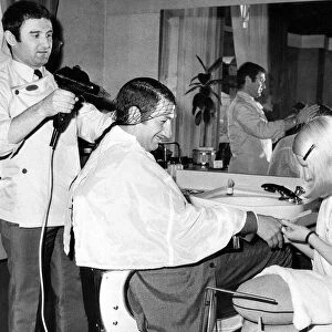 A this hair salon men can get a manicure as well as a new hair style in August 1969