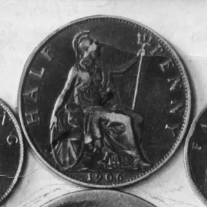 Moneda de media penique. Calidad mejor disponible Foto tomada el 12.