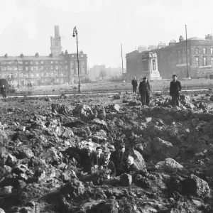 Hamilton Square Bomb Crater Print, 3rd March 1941