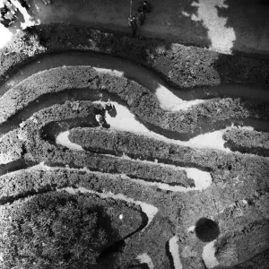 Hampton Court Maze, photographed from a camera attached to a Met Balloon