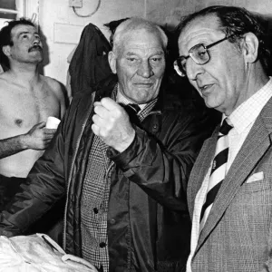 A happy Harry Walker in the Coventry rugby union club changing room as he celebrates