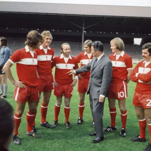 Harold Shepherdson with Middlesbrough Players Print 1973