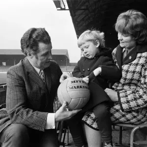 Harold Shepherdson presenting a football to a young boy. 1971 Harold Shepherdson presenting a football to a young boy. 1971