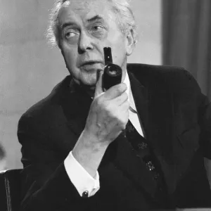 Harold Wilson (1916-1995) announces his resignation as Prime Minister during a press Harold Wilson (1916-1995) announces his resignation as Prime Minister during a press