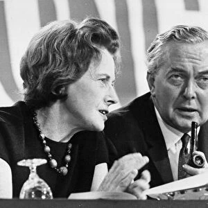Harold Wilson and Barbara Castle on platform at Labour party conference - October 1966