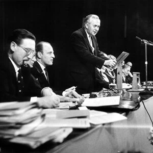 Harold Wilson British Prime Minister - April 1967 in Manchester addressing