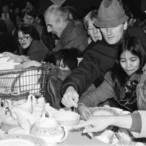 Harrods sale gets underway in Knightsbridge, London. A free-for-all in the crookery Harrods sale gets underway in Knightsbridge, London. A free-for-all in the crookery
