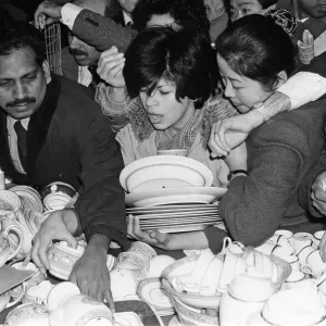 Harrods sale gets underway in Knightsbridge, London. A free-for-all in the crookery Harrods sale gets underway in Knightsbridge, London. A free-for-all in the crookery