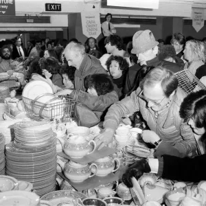 Harrods sale gets underway in Knightsbridge, London. A free-for-all in the crookery Harrods sale gets underway in Knightsbridge, London. A free-for-all in the crookery