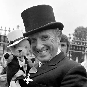 Harry Corbett and Sooty at investiture at Buckingham Palace. Jult 1976